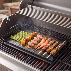 VEVOR Carbon Steel Griddle 25x16 inch Flat Top Pre-Seasoned Plate Handle, for BBQ Eggs Burger, Even Heat Distribution
