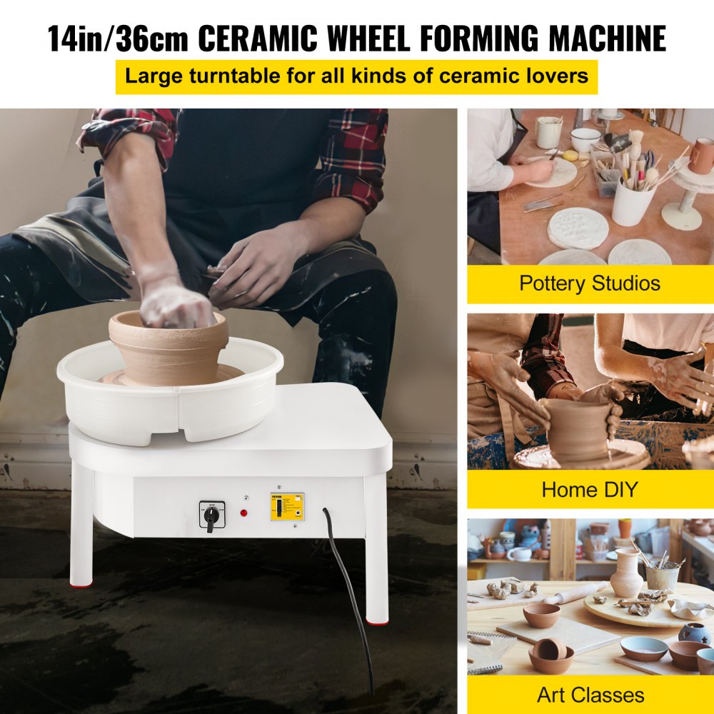 VEVOR Pottery Wheel 36cm Pottery Forming Machine with Foot Pedal Pottery Wheel for Adults 450W Electric Pottery Wheel