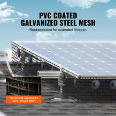 VEVOR 8 inch x 100ft Solar Panel Bird Guard, Critter Guard Roll Kit with 70pcs Aluminum Alloy Fasteners, Solar Panel