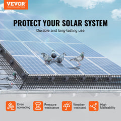VEVOR 8 inch x 100ft Solar Panel Bird Guard, Critter Guard Roll Kit with Rust-proof PVC Coating, Solar Panel Guard with