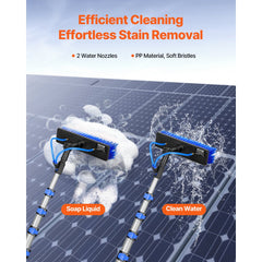 VEVOR Water Fed Pole Kit, 30FT Solar Panel Cleaning Pole with Extendable Handle, 180° Rotatable Brush Head & 65.6FT