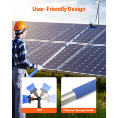 VEVOR Water Fed Pole Kit, 30FT Solar Panel Cleaning Pole with Extendable Handle, 180° Rotatable Brush Head & 65.6FT
