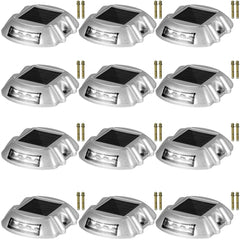 VEVOR Solar Pathway Lights, 12-Pack, White, Includes Screws, Weatherproof Outdoor Deck Lights, 6 LED, Ideal for Garden