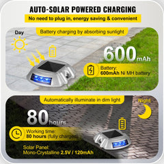 VEVOR Driveway Lights 16-Pack, Solar Driveway Lights with Switch Button, Solar Deck Lights Waterproof, Wireless Dock