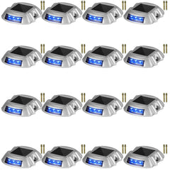 VEVOR Driveway Lights 16-Pack, Solar Driveway Lights with Switch Button, Solar Deck Lights Waterproof, Wireless Dock