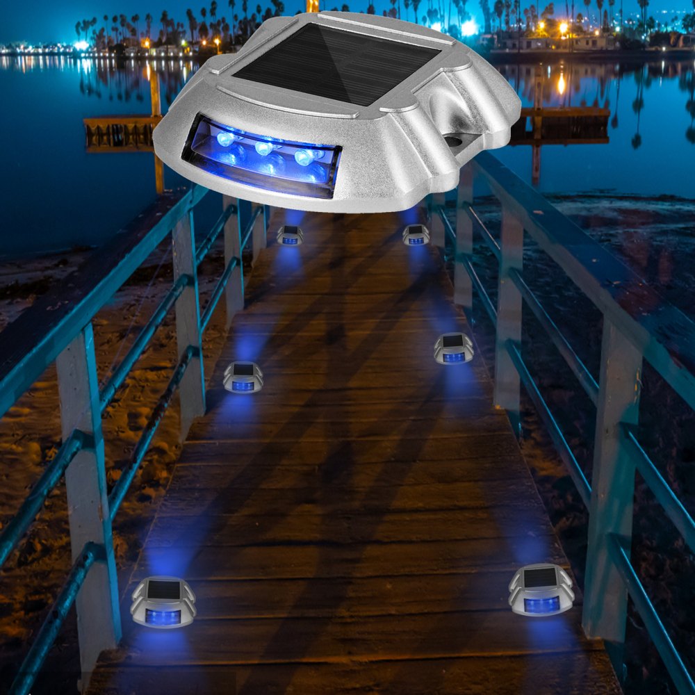 VEVOR Driveway Lights 24-Pack, Solar Driveway Lights with Switch Button, Solar Deck Lights Waterproof, Wireless Dock