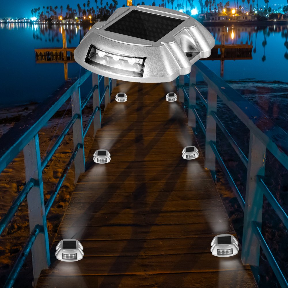 VEVOR Driveway Lights 24-Pack Solar Driveway Lights Bright White with Screw Solar Deck Lights Outdoor Waterproof