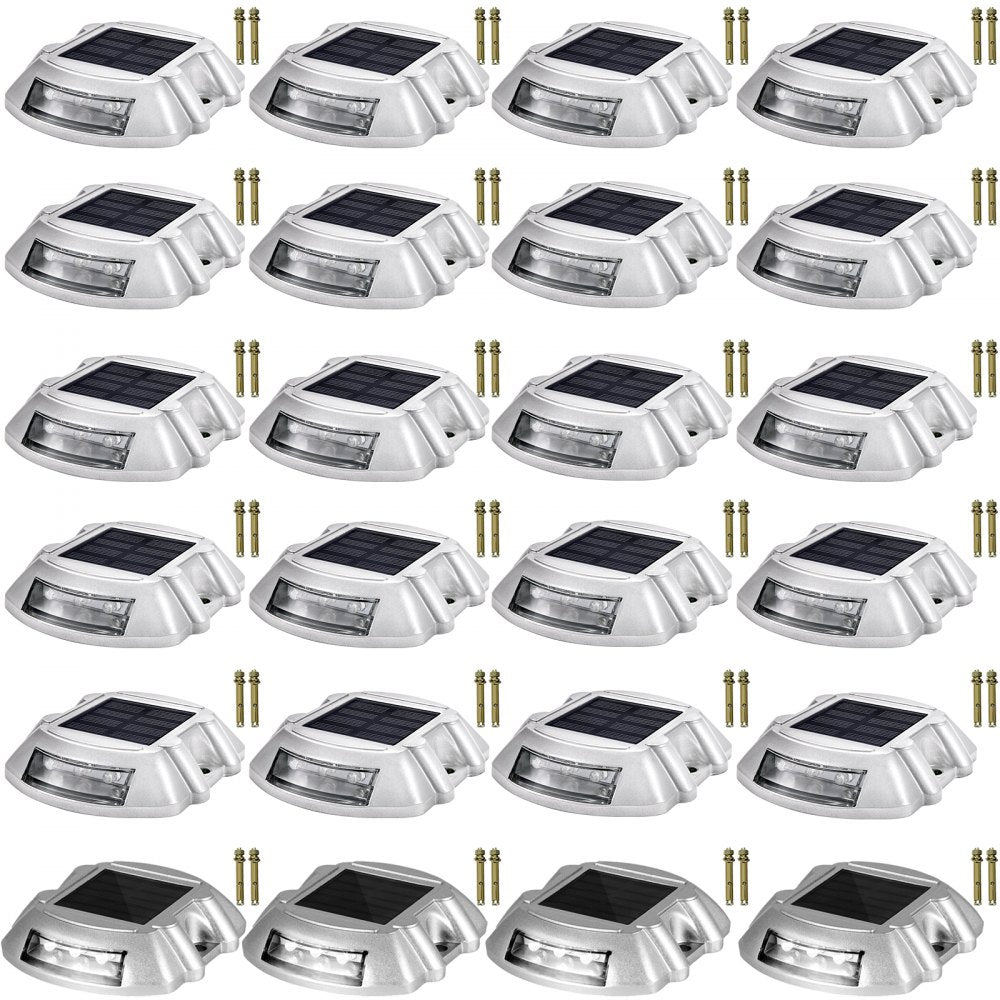VEVOR Driveway Lights 24-Pack Solar Driveway Lights Bright White with Screw Solar Deck Lights Outdoor Waterproof