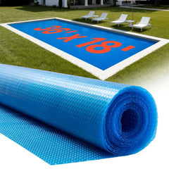 VEVOR Solar Pool Cover, 36 x 18 ft Rectangle Pool Bubble Cover, 8 Mil Pools Solar Blanket with Bubble & PE Material