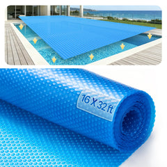 VEVOR Solar Pool Cover, 32 x 16 ft Rectangle Solar Blanket for Pools, Inground Above Ground Swimming Pool Solar Cover