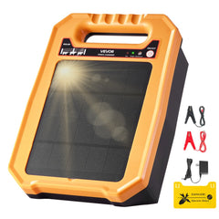 VEVOR Solar Fence Charger, 0.3J 8 kV Solar Powered Fence Charger, 1.86 Miles Range, Weather-Resistant Electric Fence