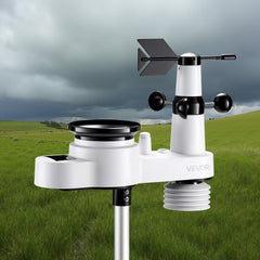 VEVOR 5-in-1 Wi-Fi Weather Station, 7.5-Inch VA Display, Wireless Solar Powered Outdoor Sensor, Rain Gauge, Indoor