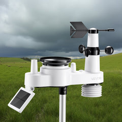 VEVOR 7-in-1 Wireless Weather Station, 7.5-Inch VA Display, Solar Powered Outdoor Sensor, Rain Gauge, Indoor Outdoor