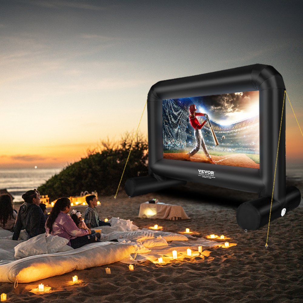 VEVOR Inflatable Movie Screen, 14 FT Inflatable Projector Screen for Outside with Blower and Carrying Bag, Front/Rear