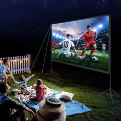 VEVOR Projector Screen with Stand, 150 inch 16:9 4K 1080 HD Outdoor Movie Screen with Stand, Wrinkle-Free Projection