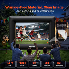 VEVOR Inflatable Movie Screen 24FT Inflatable Projector Screen for outside with 360W Air Blower Inflatable Screen