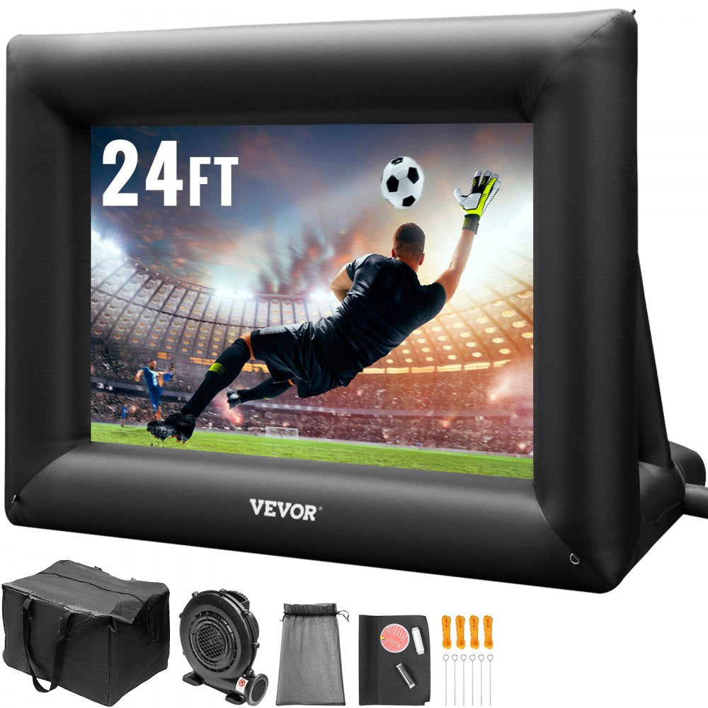VEVOR Inflatable Movie Screen 24FT Inflatable Projector Screen for outside with 360W Air Blower Inflatable Screen