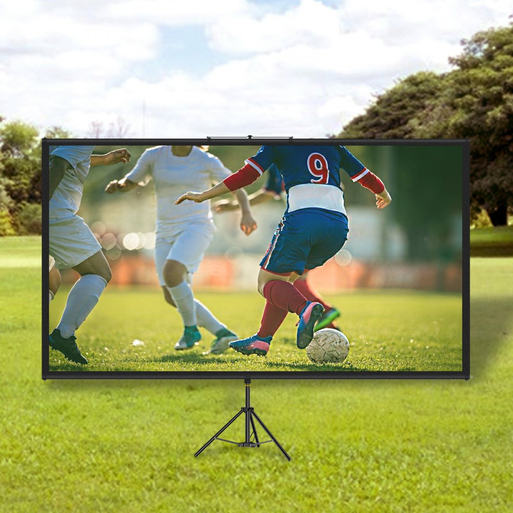 VEVOR Tripod Projector Screen with Stand 110inch 16:9 4K HD Projection Screen Stand Wrinkle-Free Height Adjustable