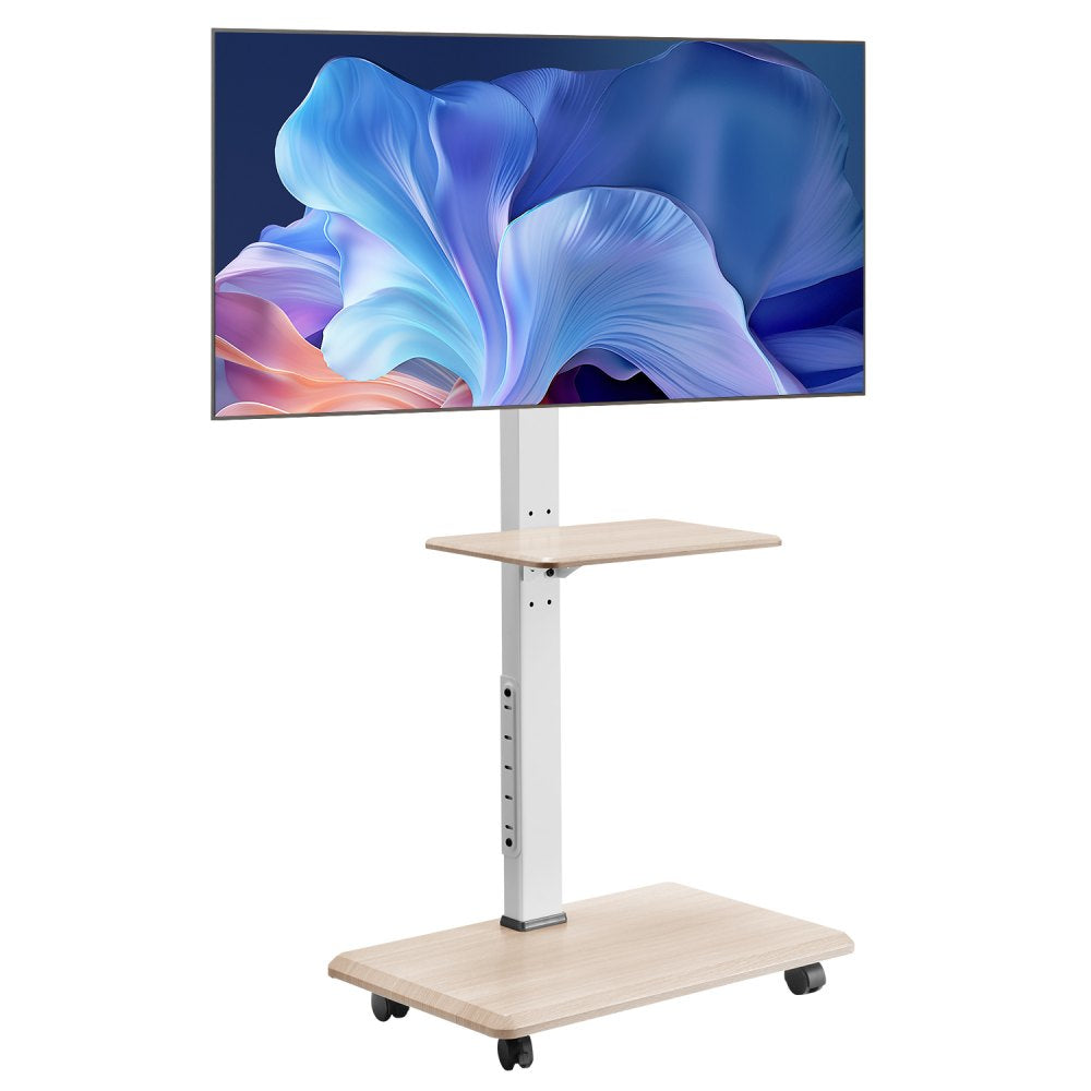 VEVOR Rolling TV Stand, Mobile TV Cart for 32-70 Inch Screens, 25° Left-Right Rotation and Height Adjustable TV Mount
