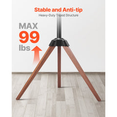 VEVOR Tripod Easel TV Stand, for 40-65 inch Flat Screen/Curved TVs Up to 99 lbs, 18° Left-Right Rotation Portable TV