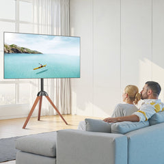 VEVOR Tripod Easel TV Stand, for 40-65 inch Flat Screen/Curved TVs Up to 99 lbs, 18° Left-Right Rotation Portable TV