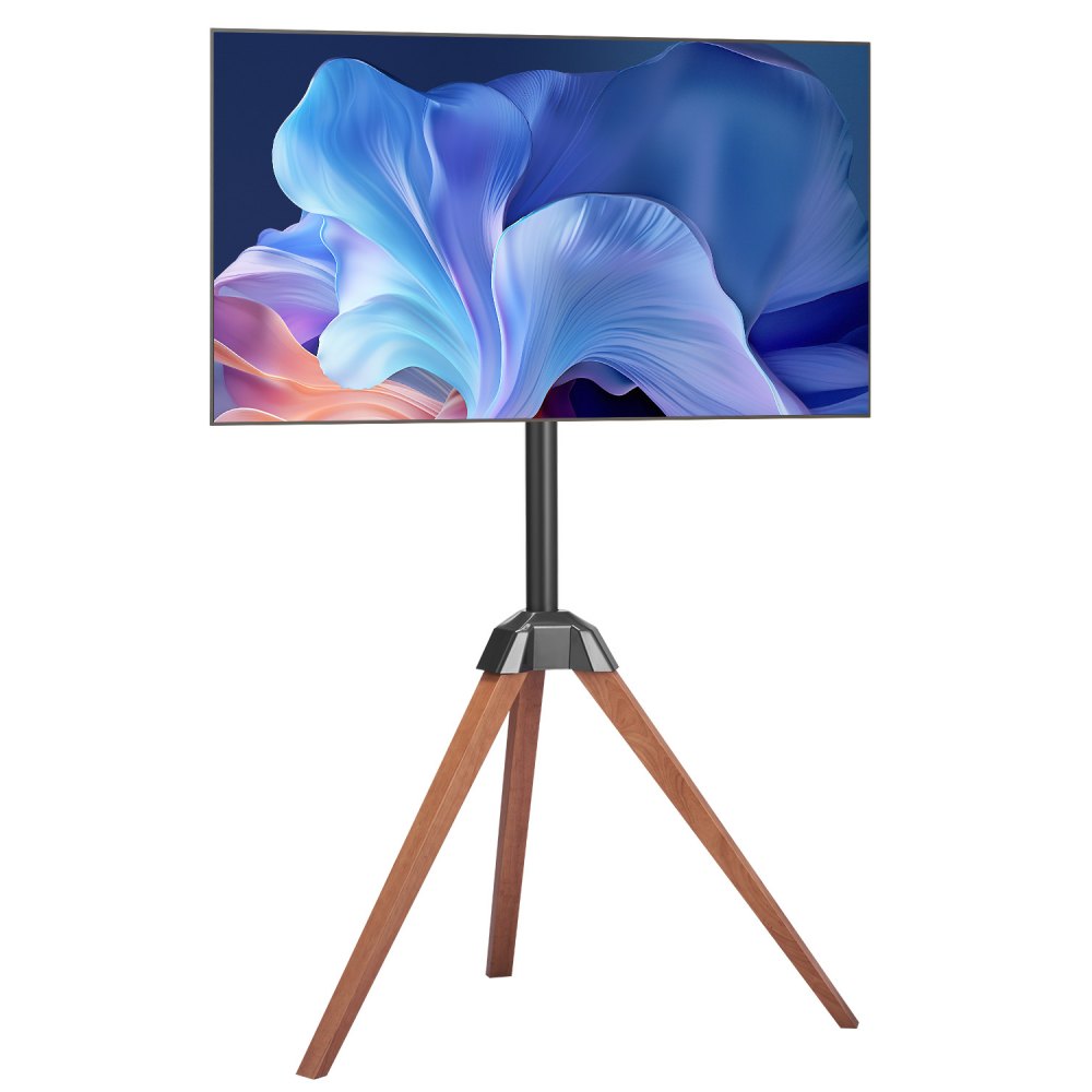 VEVOR Tripod Easel TV Stand, for 40-65 inch Flat Screen/Curved TVs Up to 99 lbs, 18° Left-Right Rotation Portable TV