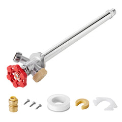 VEVOR Anti-Siphon Frost-Proof Sillcock, 12" Freeze Proof Outdoor Faucet Bib with Backflow Preventer, 1/2" Push-to-Fit