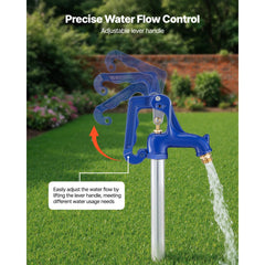 VEVOR Frost Proof Yard Hydrant, 3.22FT Freeze-Proof Outdoor Faucet with 12" Bury Depth, 3/4" NPT Pipe Connection & 3/4"