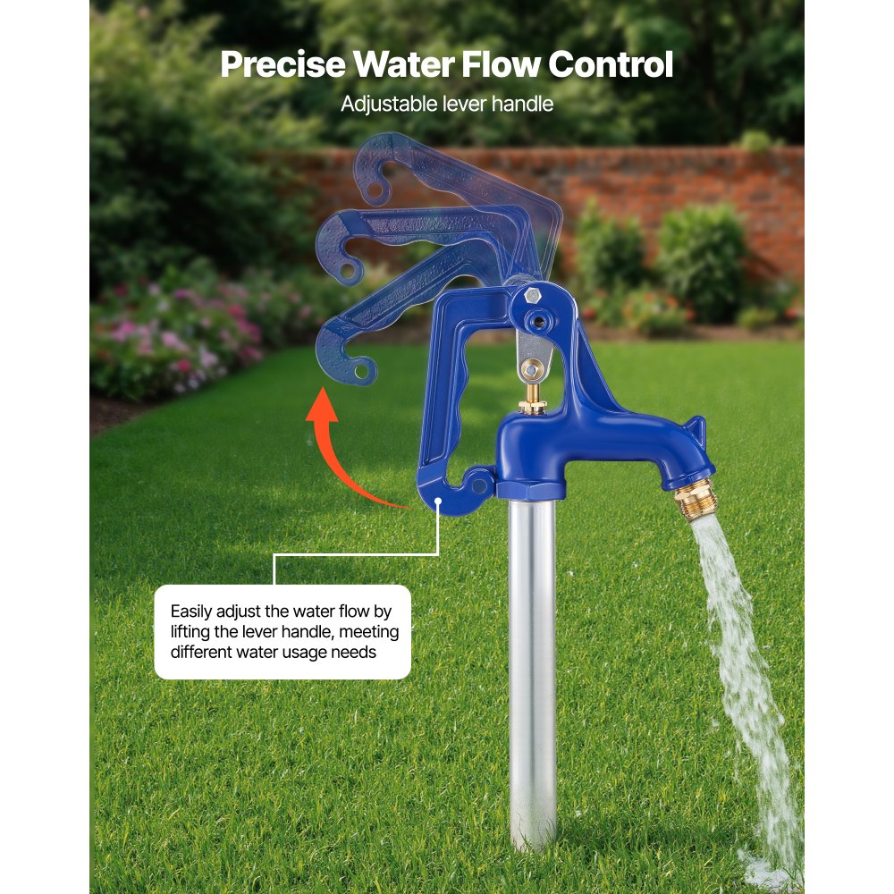 VEVOR Frost Proof Yard Hydrant, 4.2FT Freeze-Proof Outdoor Faucet with 24" Bury Depth, 3/4" NPT Pipe Connection & 3/4"