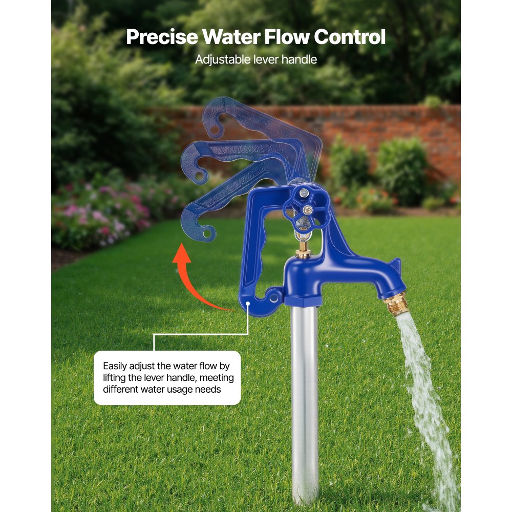 VEVOR Frost Proof Yard Hydrant, 5.24FT Freeze-Proof Outdoor Faucet with 36" Bury Depth, 3/4" NPT Pipe Connection, Lever