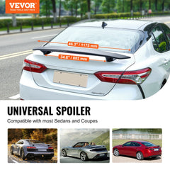 VEVOR GT Wing Car Spoiler, 46.3 inch Universal Spoiler, Compatible with most Sedans and Coupes, High Strength ABS
