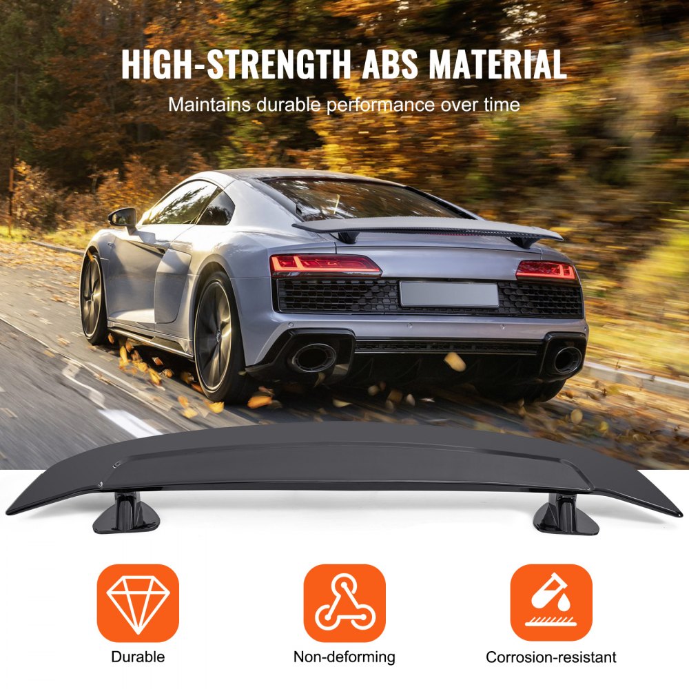 VEVOR GT Wing Car Spoiler, 46.3 inch Universal Spoiler, Compatible with most Sedans and Coupes, High Strength ABS