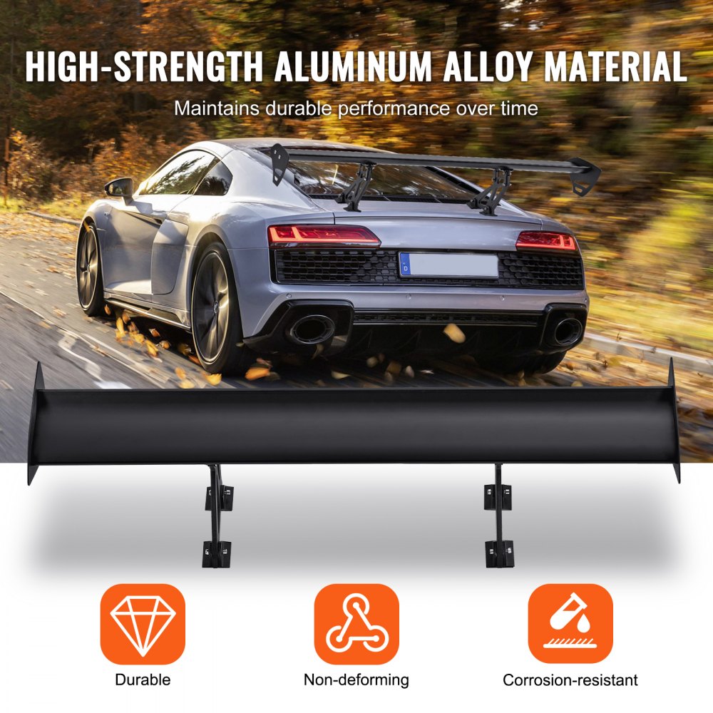 VEVOR GT Wing Car Spoiler, 43.3 inch Universal Spoiler with Single Deck, Adjustable Lightweight Aluminum, Car Rear