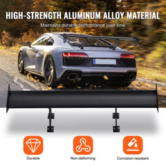 VEVOR GT Wing Car Spoiler, 43.3 inch Universal Spoiler with Single Deck, Adjustable Lightweight Aluminum, Car Rear