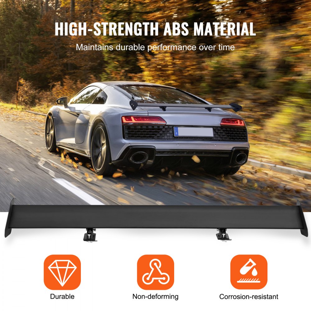 VEVOR GT Wing Car Spoiler, 43.3 inch Universal Spoiler with Single Deck, Adjustable Lightweight Aluminum, Car Rear