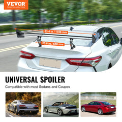 VEVOR GT Wing Car Spoiler, 53.1 inch Universal Spoiler with Double Deck, Adjustable Lightweight Aluminum, Car Rear