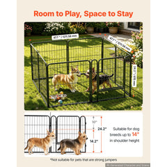 VEVOR Dog Playpen 24 Inch 8 Panels Foldable Metal Exercise Pen Pet Fence, Indoor/Outdoor Heavy Duty Puppy Crate Kennel