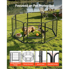 VEVOR Dog Playpen 24 Inch 8 Panels Foldable Metal Exercise Pen Pet Fence, Indoor/Outdoor Heavy Duty Puppy Crate Kennel