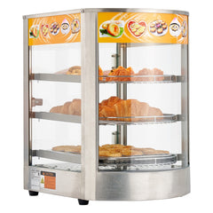 VEVOR 3-Tier Commercial Food Warmer Display, 800W Food Display Warmer with LED Light, Adjustable Shelf and Stainless