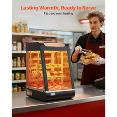 VEVOR 3-Tier Commercial Food Warmer Display, 800W Food Display Warmer with LED Light, Top Storage and Adjustable