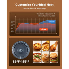 VEVOR 3-Tier Commercial Food Warmer Display, 800W Food Display Warmer with LED Light, Top Storage and Adjustable