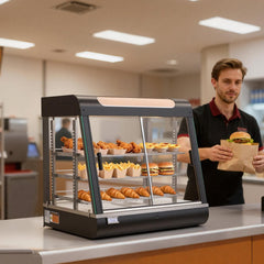 VEVOR 3-Tier Commercial Food Warmer Display, 1200W Food Display Warmer with LED Light, Top Storage and Adjustable