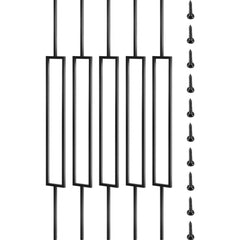 VEVOR Deck Balusters, 10 Pack Metal Deck Spindles, 44"x0.5" Staircase Baluster with Screws, Iron Deck Railing for Wood