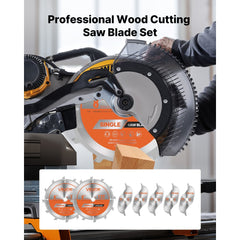 VEVOR Dado Blade Set, 8 inch Diameter, 12 Sharp Alloy Teeth, 5/8 inch Arbor, Fine Finish, Stacking Dado Blades with