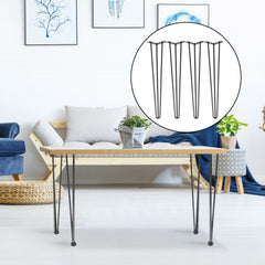 VEVOR Hairpin Table Legs 20" Black Set of 4 Desk Legs 880lbs Load Capacity (Each 220lbs) Hairpin Desk Legs 3 Rods for