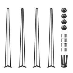 VEVOR Hairpin Table Legs 36 in Black Set of 4 Desk Legs 220 lbs Load Capacity Each Leg Hairpin Desk Legs 3 Rods for