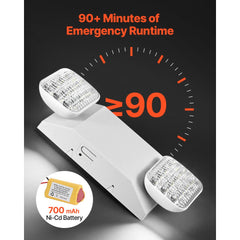 VEVOR 12 Pack Emergency Lights for Business, with Battery Backup, Commercial LED Emergency Exit Lighting Fixtures, AC