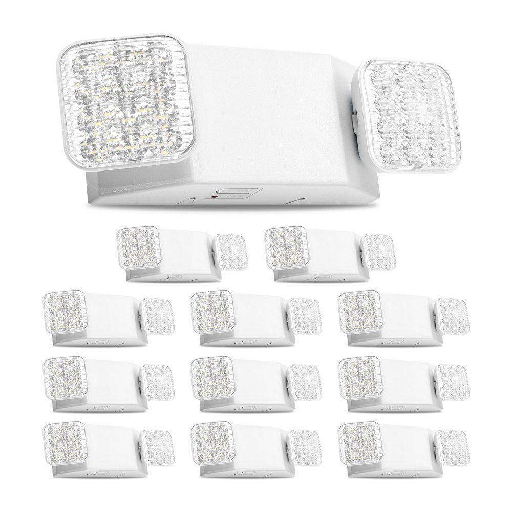VEVOR 12 Pack Emergency Lights for Business, with Battery Backup, Commercial LED Emergency Exit Lighting Fixtures, AC