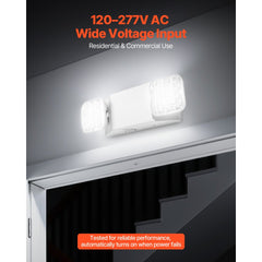 VEVOR 4 Pack Emergency Lights for Business, with Battery Backup, Commercial LED Emergency Exit Lighting Fixtures, AC