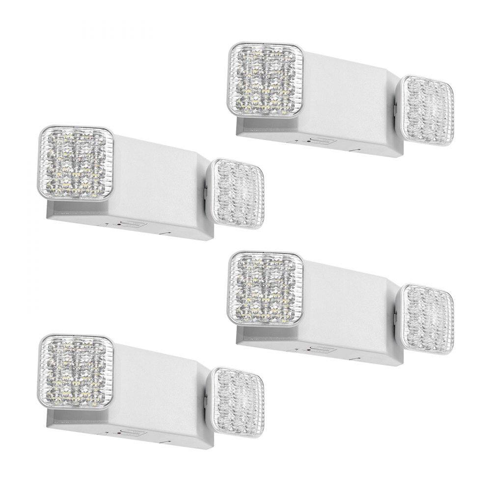 VEVOR 4 Pack Emergency Lights for Business, with Battery Backup, Commercial LED Emergency Exit Lighting Fixtures, AC